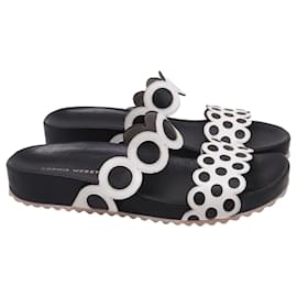 Sandali slide traforati Sophia Webster in pelle bianco e nero