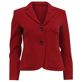 Blazer de botonadura sencilla con bolsillos en lana roja Theory