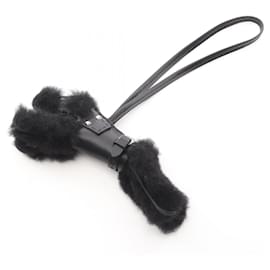 Charm Hermès Buddy Preto em Pele de Cordeiro