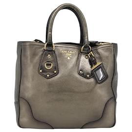 Bolso Tote Abierto Prada con Asa Trenzada Vitello Daino Medium