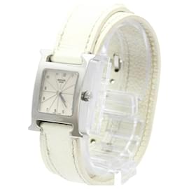 Montre Hermès Heure H Double Tour Quartz en Acier Inoxydable et Cuir 21
