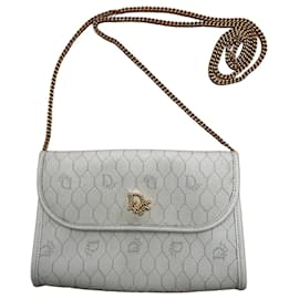 Dior Trotter Borsa a Tracolla in Tela Rivestita Bianca