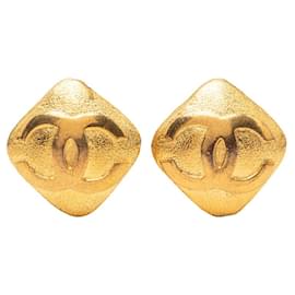 Orecchini quadrati vintage Chanel Coco Mark