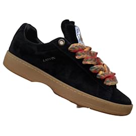 Lanvin Sneakers Basse in Scamosciato Nero