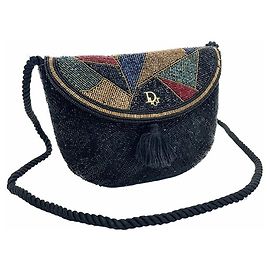 Mini borsa a tracolla Christian Dior Vintage con perline