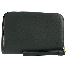 LOUIS VUITTON Clutch Taiga Baikal Epicea M30184 LV Auth ka4580
