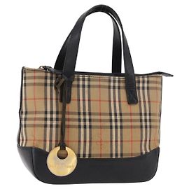 Borsa BURBERRY Nova Check in tela Beige Gold Auth 183831