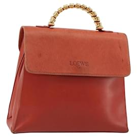 Borsa a mano LOEWE Velazquez in pelle rossa e oro Auth 183162