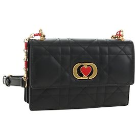 Borsa a tracolla Christian Dior Cannage Caro Miss Dior in pelle di agnello 2way Auth 181756SAM