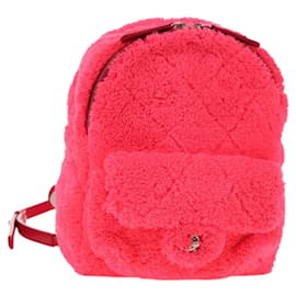 CHANEL Matelasse Chain Backpack pile Pink Silver CC Auth 181955M