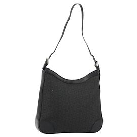 Céline Borsa a tracolla CELINE C Macadam Canvas Nera Argento Auth 183170