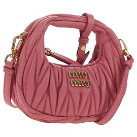 Borsa a tracolla 2way Miu Miu Matelasse Wonder in pelle Pink Gold Auth 182012SAM