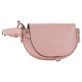 LOEWE Gate Dual Waist bag Leather Pink Gold Auth 182911M
