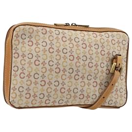 Sac à bandoulière CELINE C Macadam Canvas Beige Or Auth 184120A - Céline