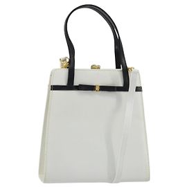 Borsa Salvatore Ferragamo Vala in pelle 2way White Gold ka4614A