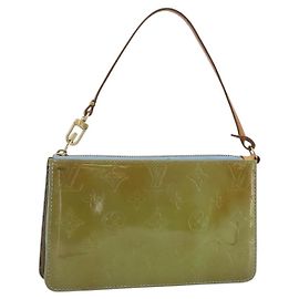 LOUIS VUITTON Monogram Vernis Lexington Pouch Baby Blue M91011 LV Auth 183736