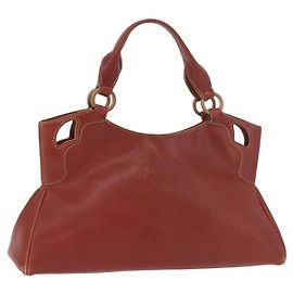 Borsa a mano CARTIER in pelle marrone oro Auth 183074A