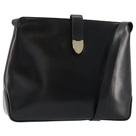Borsa a tracolla Salvatore Ferragamo in pelle nera e oro Auth ka4575