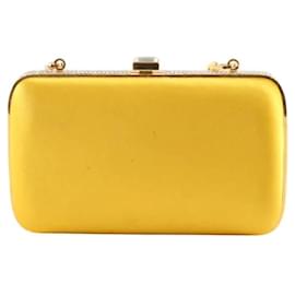 Prada Clutch da sera in raso e strass giallo