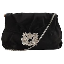 Clutch in raso nero - Roger Vivier