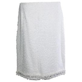 Escada, falda midi de tweed blanco