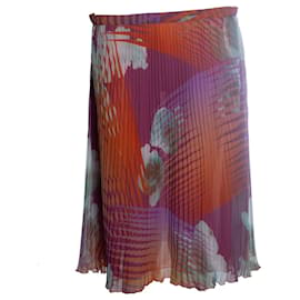Versus, falda midi plisada multicolor