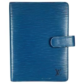 Louis Vuitton Epi Leather Agenda MM Notebook Cover in Toledo Blue