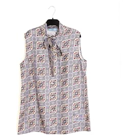 Prada Top en twill de soie avec lavallière