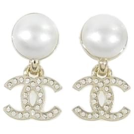 Orecchini a lobo Chanel Oro e Bianco