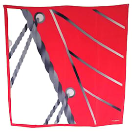 Ted Lapidus Foulard Quadrato in Seta Pura Motivo Vela - Autre Marque