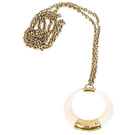 Collana DOLCE & GABBANA “Clue” con pendente bianco placcato oro