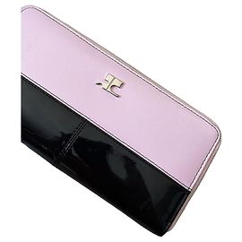 Courreges Courrèges Cartera Zip-Around de Cuero Charol Rosa y Negro