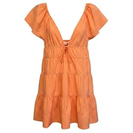 A.L.C. Coral Lucca Mini-Kleid mit Volant-Stufen und tiefem Ausschnitt