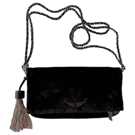 Zadig & Voltaire Rock Clutch aus schwarzem Wildleder