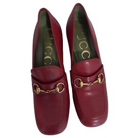 Gucci Horsebit Scarpe con Tacco Pelle Rossa