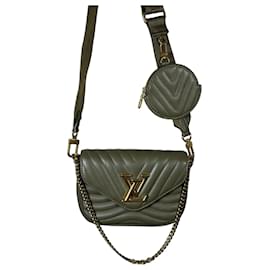 Louis Vuitton New Wave Multi-Pochette Khaki Leder M56461