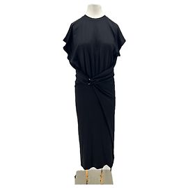Robe noire Paco Rabanne en viscose