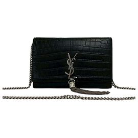 Yves Saint Laurent Mini-Schultertasche aus schwarzem Leder