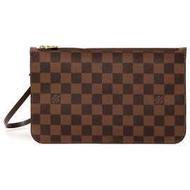 Louis Vuitton Neverfull Pochette Damier Ebene Braun