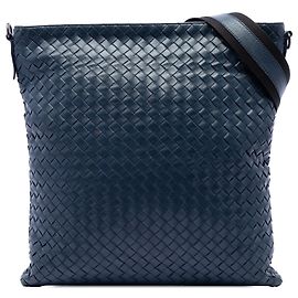 Bottega Veneta Borsa a tracolla VN Crossbody in nappa blu Intrecciato