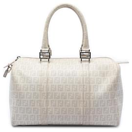 Fendi Bauletto Boston Forever Tasche in Beige Zucchino Spalmati