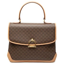 Céline Borsa a mano Celine in tela rivestita marrone Macadam