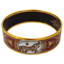 Hermes Enamel GM Cheval Bangle in Bordeaux - Hermès