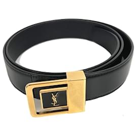 Ceinture en cuir noir Yves Saint Laurent