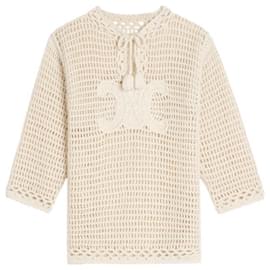 Celine Baja Crochet-Wollpullover mit Triomphe-Logo - Céline