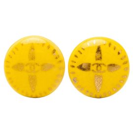 Chanel Coco Mark Vintage Round Clip Earrings