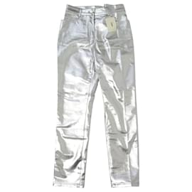 NEUE FENDI JEAN SKINNY SILVER FLP673 M 38 IN SILBER DENIM HOSE - Fendi