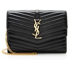 Portafoglio con catena Sulpice in agnello matelassé con monogramma Saint Laurent