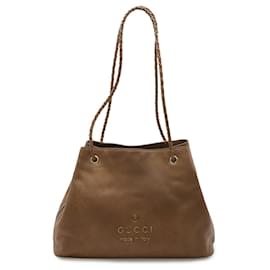 Borsa Tote a Spalla Gucci Logo Marrone