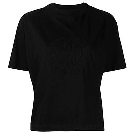 Valentino Garavani T-shirt oversize in cotone nero Valentino 80s con logo ricamato